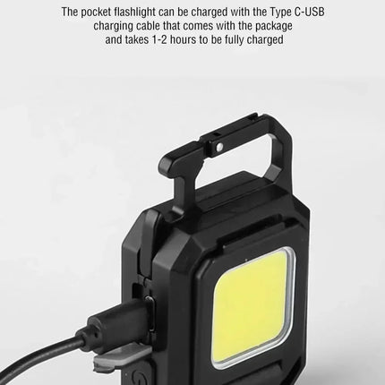 USB Rechargeable LED COB Work Lights Mini LED Handheld Flashlights Waterproof Keychain Emergency Lantern For Outdoor Camping