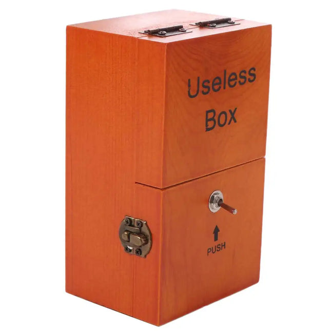 Leave Me Alone Useless Box Wood Color Desk Decoration Electronic Useless Box Interesting Funny Toy Wooden Useless Box