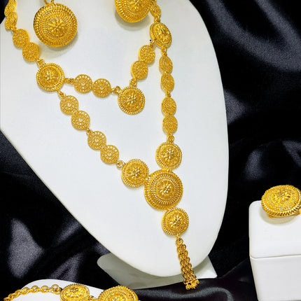 ANIID Brazilian 24K Gold Color Jewelry Sets Wedding Dubai Necklace Earrings For Women Nigerian Indian Bridal Set Party Gifts