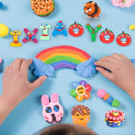 50 Colors Creative Air-Dry Ultra-Light Clay Kids Toy Space Mud DIY Modeling Kit with Tools Gift for Boys And Girls Intelligence