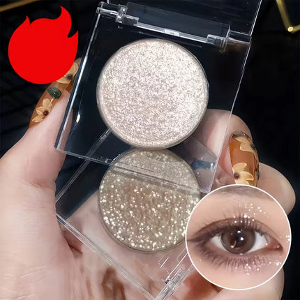 Long-Lasting Glitter Eyeshadow -Radiant High Shine,Face and Eye Highlighter,Sparkling Powder Eye Makeup for Eyelids & Cheekbones