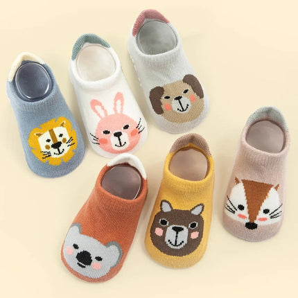 6 Pairs/Lot Newborn Baby Socks Kids Boys Girls Cotton Cartoon Soft Sock Children Toddler Non-Slip Short Socks For 0-5 Years