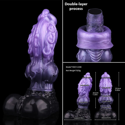 YOCY Fantasy Anal Plug Liquid Silicone Huge Dildo Big Buttplug with Suction Cup G-spot Vagina/Prostate Masturbation Sex Toy