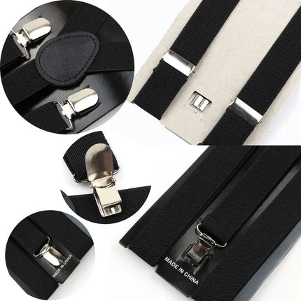 Men's Heavy Duty Suspenders High Elastic Adjustable Braces with 3 Strong Clips for Pants Holder Ideal for Wedding Wear