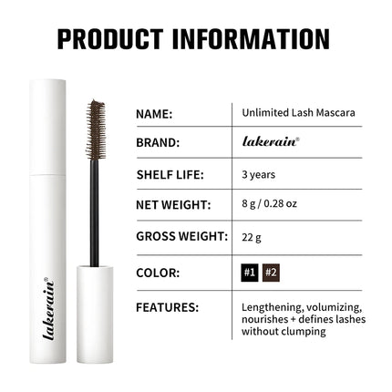 Lash Mascara Nourishing Long Lasting Thick Curling Lifting Lengthening Eyes Lashes Beauty Makeup Cosmetics Black Brown Mascara