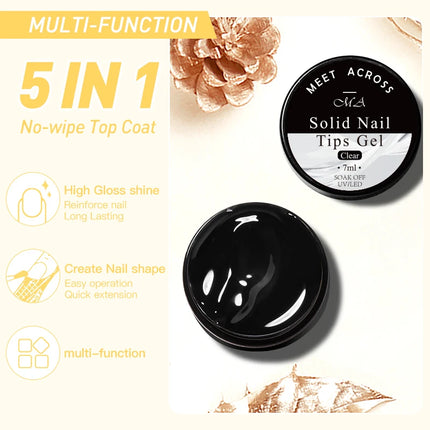 Mtssii 5 in 1 Glue Gel Reinforcement Gel No Wipe Top Coat Nail Art Soak Off UV Gel Varnish 3D Chrome Design Diamond Gel Gel