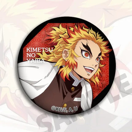 Demon Slayer Mugen Train Anime Badge Bag Charm Accessory Kyojuro Rengoku Akaza Enmu Pin Brooch Collection Gift for Fans Cosplay