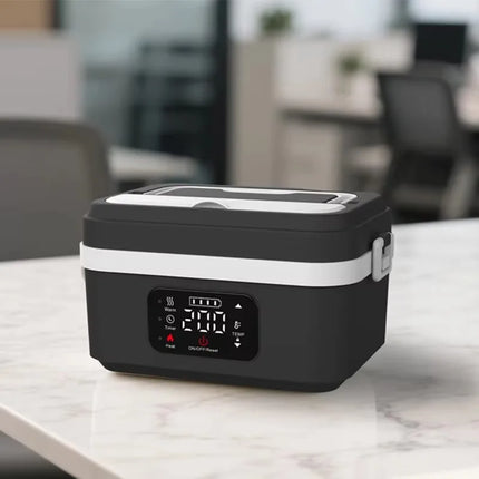 Electric Stainless Steel Insulated Lunch Box 12000mah Inside Battery Heating Recharge Digital Display Outdoor Use Lunch Box 304