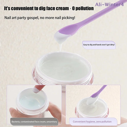 {HBA17} 1/3Pcs Cosmetic Bottle Silicone Mini Scraper Deep Bottle Scraper Cosmetic Spoon Double End 2 In 1 Jam Spatula