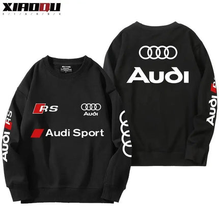 Audi RS Round Neck Hoodie for Men and Women 2025 New Autumn and Winter Loose and Versatile Casual Clothes
