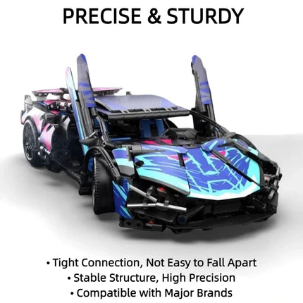 Technical Racing Sport Car Model Building Blocks technic adults 1:14 DIY Supercar Brick Puzzle Toys Kid Adult Gift（1314+granule）