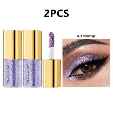 Pearly Liquid Eyeshadow Makeup Natural Smokey Silver Shimmer Glitter Diamond Shadows for Eyelids Waterproof Beauty Highlighter