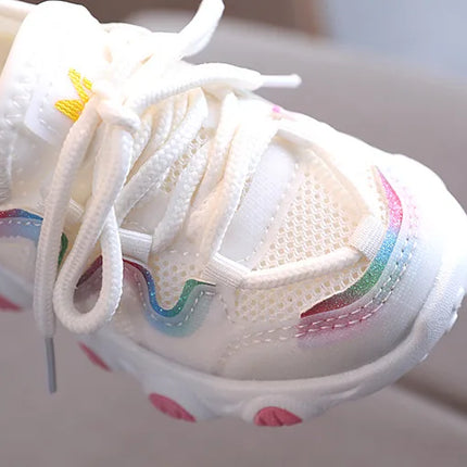 2022 Breathable Toddler Boy Sneakers Stretch Fabric Fashionable Baby Running Shoes Pink School Girl Sports Shoes Sneakers