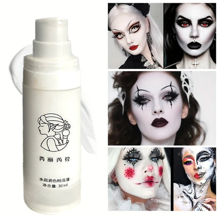 Pure White Liquid Foundation – Mixable Tone Adjuster for COS & Daily Makeup, Long-Lasting Brightening Base, Waterproof, Unisex