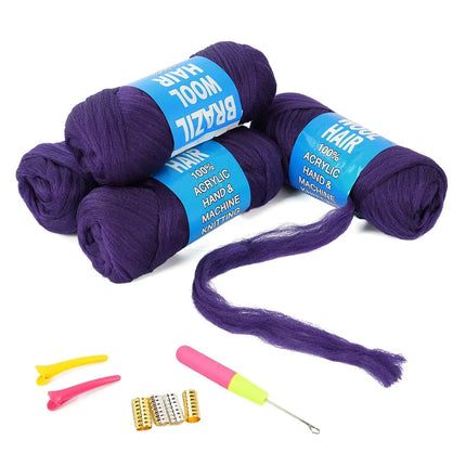 70G Twist Wraps/Roll 70g Black Brazilian Wool Hair Acrylic Yarn For African Synthetic Crochet Hair Jumbo Braids Braids