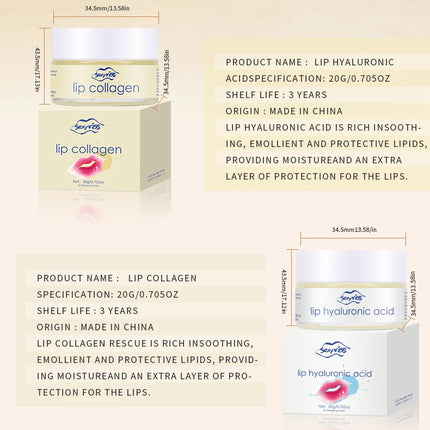 Hyaluronic acid collagen Sleep lip mask 20g deep hydration lasting moisturizing exfoliation day and night can be given as a gift