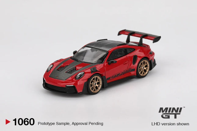 MINIGT 1/64 Porsche 911 (992) GT3 RS Weissach Package Guards Red MGT01060-CH Car Alloy Diecast Metal Model Kids Toys Boys