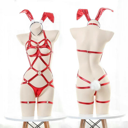 Dresses Sexey SM Three-point Bunny Girl Uniform Temptation Xxx Cosplay Night Watch Song Leather Sexy Lingerie Erotic Costume 18