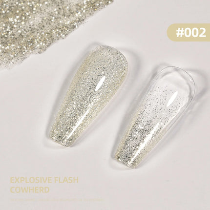 6pcs Shell Fragments Translucency Reflective Gel Nail Polish Reflective Glitter Semi Permanent Soak Off UV Gel Nail Art Varnish