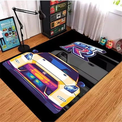 Skyline R34 Rug Velvet Flannel Printed Floor Mat Car Design Decorative Carpet Living Room Home Decor