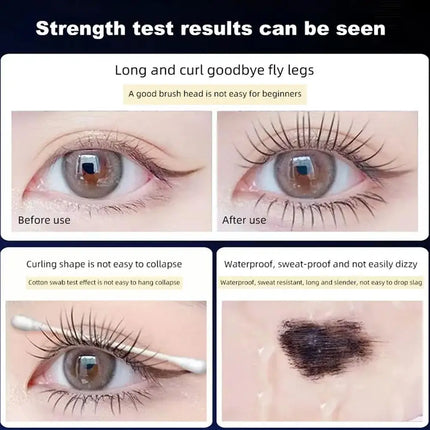 Silk Fiber Matte Mascara Makeup Waterproof Fast Dry Brown Black Ultra-Fine Brush Lengthens Eyelashes Curling Mascara Makeup New