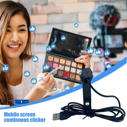Auto Phone Clicker With Indicator Light Black Physical Clicking Phone Equipment Quiet Automatic Tapper For Shopping Gaming