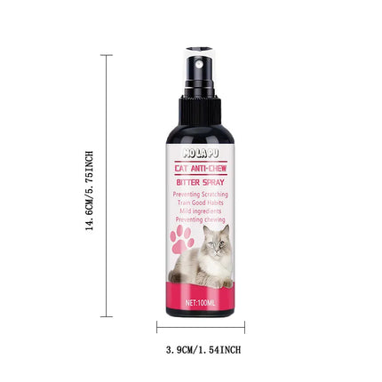Cat Anti-Scratch Spray—Non-Toxic Pet-Safe Spray for Kittens and Adult Cats, Effectively Prevents Scratching, Leaves No Marks on Furniture/Sofa/Curtains, Long-Lasting Protection, Easy-To-Use Cat Training Aid