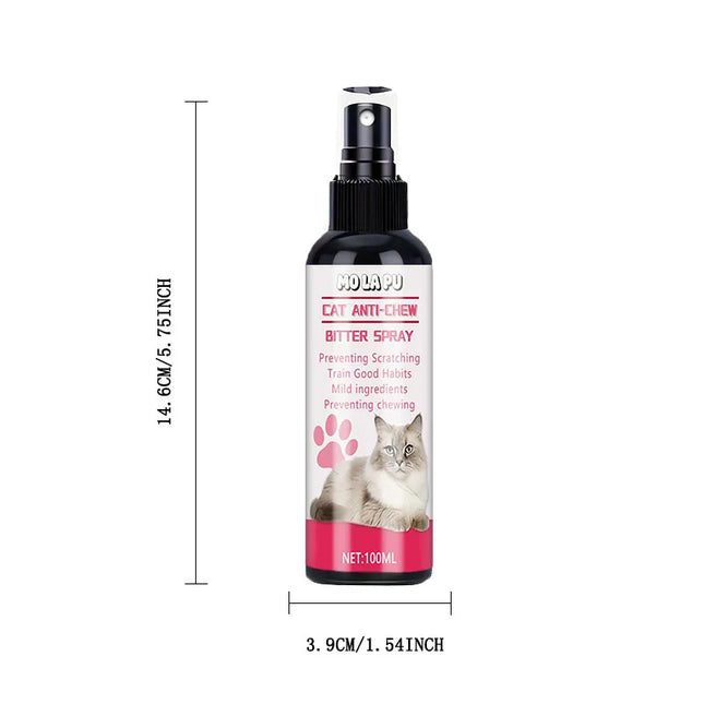 Cat Anti-Scratch Spray—Non-Toxic Pet-Safe Spray for Kittens and Adult Cats, Effectively Prevents Scratching, Leaves No Marks on Furniture/Sofa/Curtains, Long-Lasting Protection, Easy-To-Use Cat Training Aid