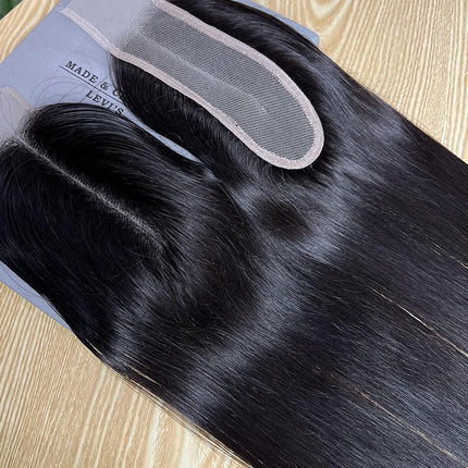 2x6 HD Lace Closure Straight Human Hair Pre Plucked Deep Parting Real HD Swiss Lace Raw Virgin Hair Invisible Melt Skin Hairline