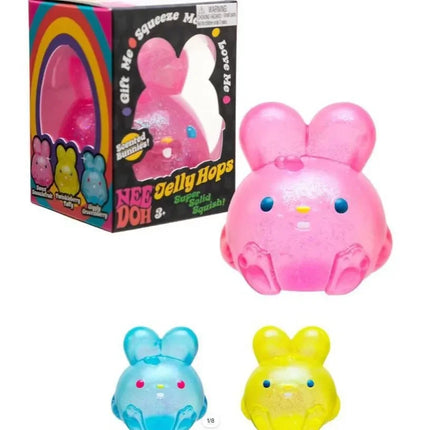 NeeDoh Jelly Hops Coelho Squishy Anti-Estresse Bola Gel Macia Anti-Ansiedade Fidget Sensorial, Brinquedo de Apertar para Present