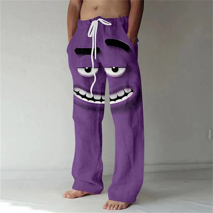 New Fashionable 3D Custom Print Casual Pants Men's New Fashionable Outdoor Straight-Leg Pants Drawstring Design Relaxed Fit