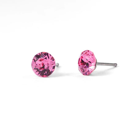 (Wholesale) Stainless Steel Stud Earrings Genuine Crystals from Austria for Women Girls Wedding Party Jewelry 4/6/8mm