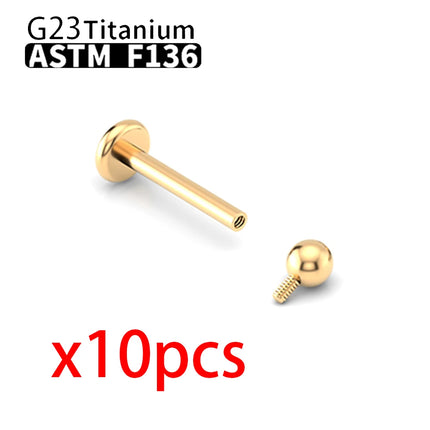 Wholesale G23 Titanium 10PCS Labret Lip Stud Piercing Eyebrow Body Jewelry Nose Ring C rod  For Women Septum Piercing