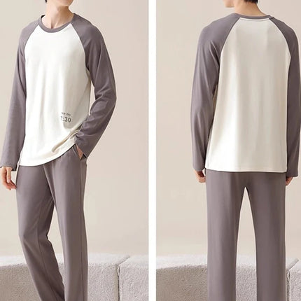 Men's Pure Cotton Spwear Long Sve Autumn Winter Home Clothes Set Can Be Worn outside Casual Sle Printed with kets