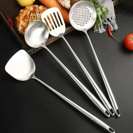 Stainless Steel Wok Spatula Metal kitchen utensils Slotted Turner Spoon Ladle Cooking Tools Utensil Set Kitchen Accessories