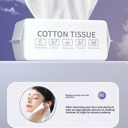 Face Towel Disposable Pure Cotton Thick Facial Towels Disposable Compressed Wipes Soft Cleansing Wipes Travel Makeup Paper Home