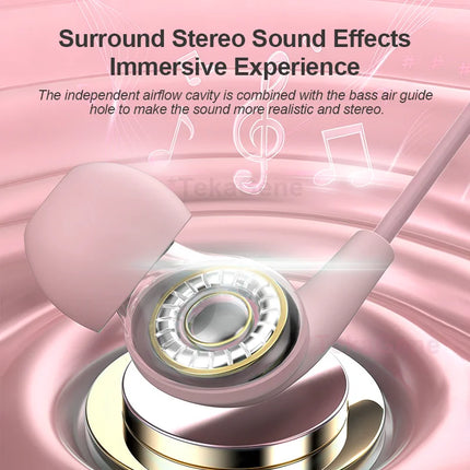 USB Type C Wired Headphone 3.5mm Stereo Music In-Ear Earphones With Wire Control Mic Sleeping Earplugs For Samsung iPhone Xiaomi