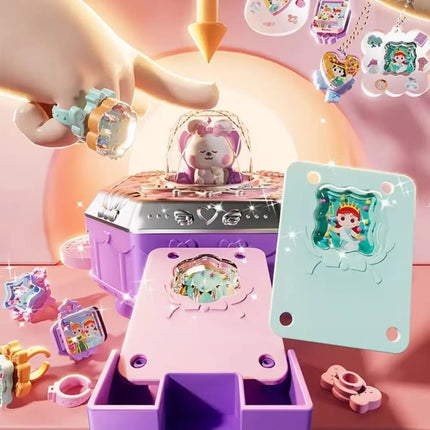 Kawaii DIY Magical Goo Card Gift Box 3D Rabbit Goo Card Sticker Set Portable Cartoon Goo Card Full Set Stickers Children's Toys