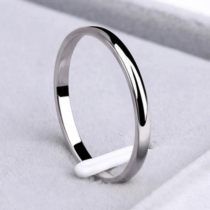 2mm Thin Gold  Simple Titanium Steel Wedding Rings for Man or Woman Valentine's Day Present