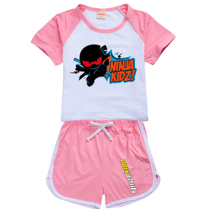 Ninja Kidz Kids Clothes Cotton Sport Tracksuits T-shirts Sweatshirt Suit Cartoon Pattern Set Teenager Baby Boys Girls Clothing