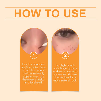 Zephoco Water Resistant Freckle Liquid Long Lasting Simulation Spot Fake Dot Quick Dry Natural Waterproof and Sweat Proof Makeup