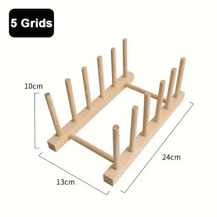Wooden Plate Rack Kitchen Dishes Stand Plate Dish Drying Rack Cutting Boards Cups Organizer Shelf Multifunctional Display Stand