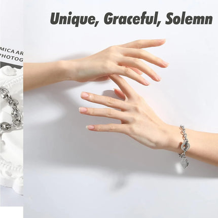 Love Pendant Link Chain OT Clasp Birthday Heart Jewelry Gift Bracelet for Women Bible Verse Bracelet Silver Gold Bracelet