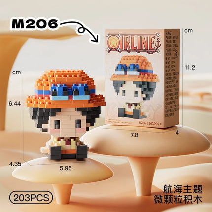 Anime Building Block One Luffy Nami Usopp Assembly Piece 3D Model Robin Franky Jinbe Sanji Mini Bricks Figure Toys For Gift