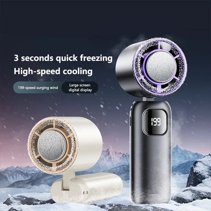 Lenovo Semiconductor 199 Speed Continuously Variable Fan Digital Display Handheld Desktop Dual-Purpose Foldable Neck Hanging Fan