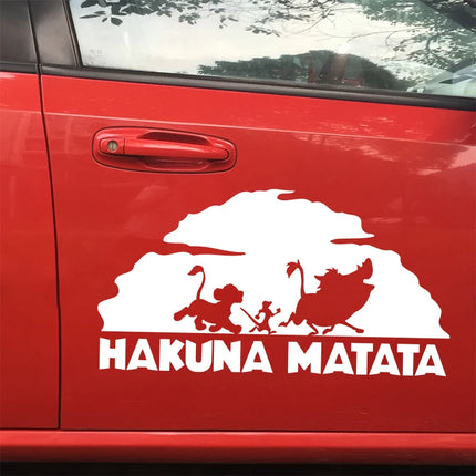 Lion King Hakuna Matata Vinyl Art Decals Car Window Laptop Decoration, Pumba Simba Nala Wall Sticker Kids Room Wall Decor