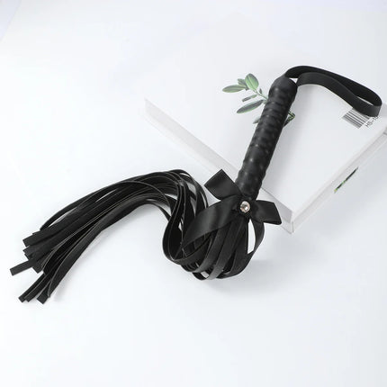4 Colors Fetish PU Leather Bow Whip Flogger Handle Spanking Paddle Flirting BDSM Adult Game Erotic Sex Toys for Women Couples