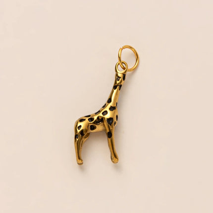 Animal Series Pendant Stainless Steel DIY Small Pendant Vacuum Plated 18K Gold Color-Preserving Accessory in Furnace