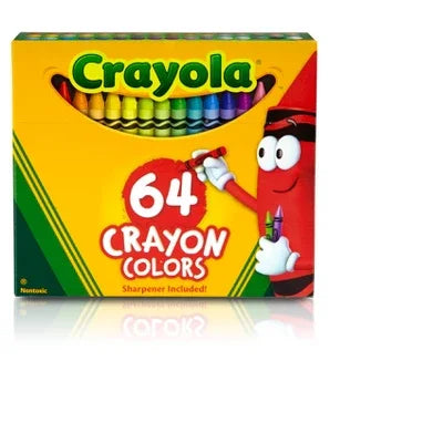 64ct Crayons with Sharpener Kids School Supplies Art Classroom Essentials for Teachers Coloring Gift
