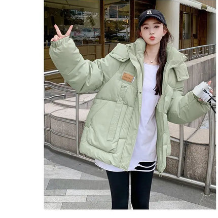 Cotton Clothing Women's 2025 Bread Clothing Short Cotton Clothing Autumn Winter Jacket Thickened Hooded Light and Warm
